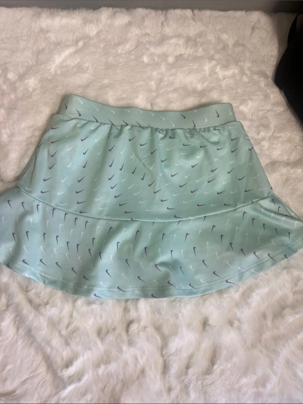 Nike Mint Green Circle Skater Skirt with Purple Swoosh Print 3T